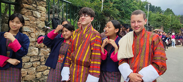 Meeting local teens in the town of Trongsa. They were full of questions!