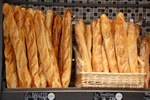 Baguette breads in France.