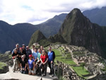 Leading a group adventure tour abroad, here Machu Picchu.