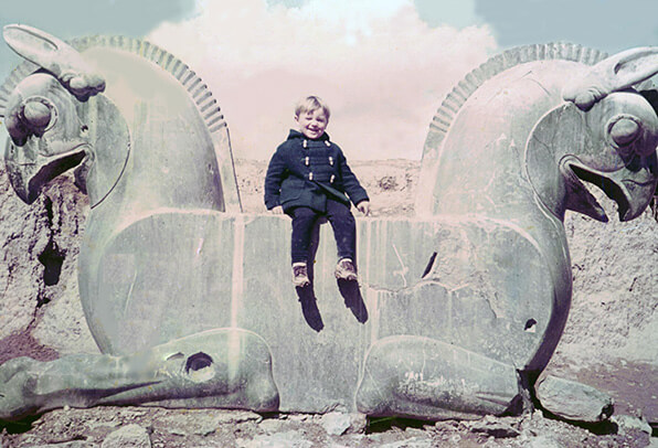 Gregory Hubbs sitting on the horns of a dilemma in Persepolis in 1964.