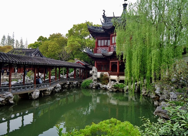 A garden in Shanghai, China, a country with English teachers in demand.