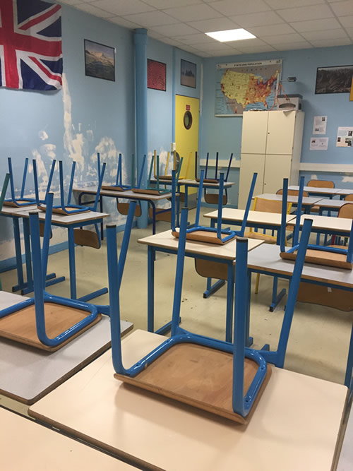 A classroom in France on the French Assistant Program.