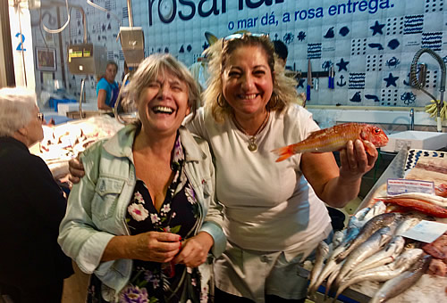 Luisa and her fishmonger in Lisbon.