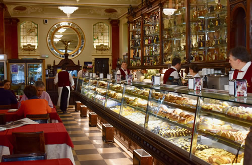 Interior of 'Versailles' pastry shop in Lisbon.