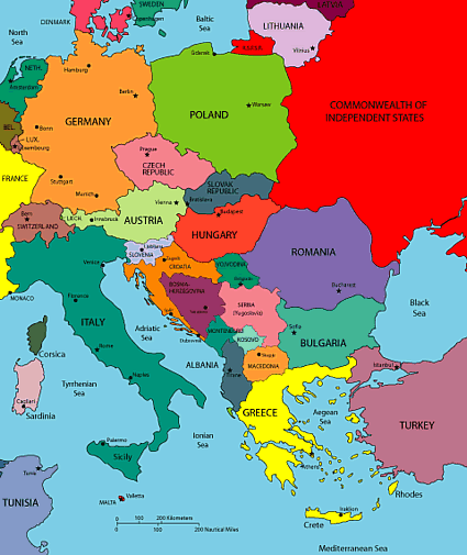 Map Eastern Europe