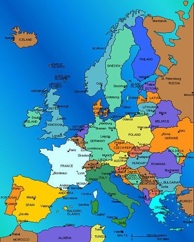 Map of Europe.