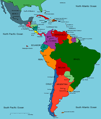 Map Of Central And Latin America 8