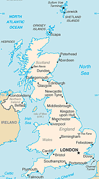 Map of the  UK