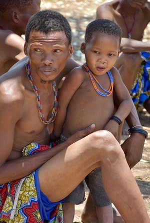 Mugambue chief with child.