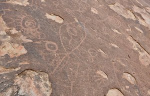 Prehistoric art on Tchitundo-Hulo rocks in Angola.