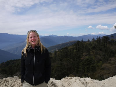 Beth Whitman in the Himalayas.