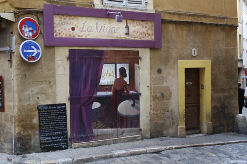 A typical restaurant in a small town in France.