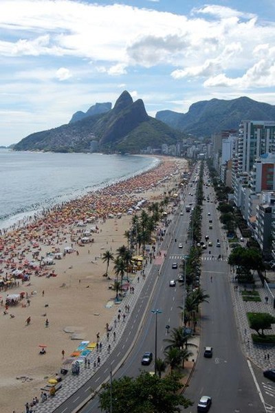Ipanema beach in Rio, Brazil.