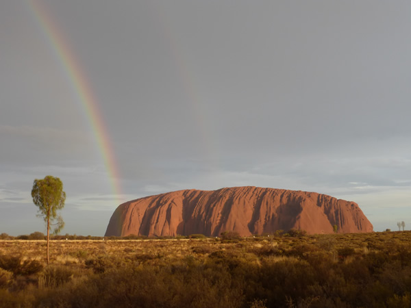 Settle in a new country such as Australia with a rainbow