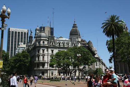 A square in in central Buenos Aires.