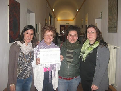 Author with teachers at Il Sasso Italian Language School.