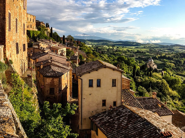 One view from the historic center of Montepulciano, Italy.