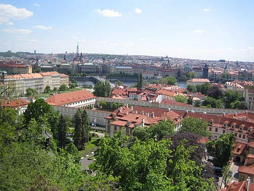 View of Prague from the hills.