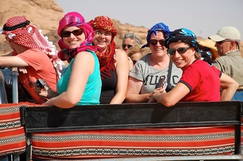 Group travel Wadi Rum, Jordan.