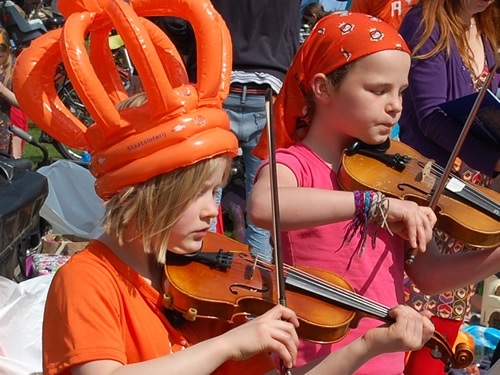 Classical music in Amsterdam performed by children.
