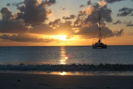 Sunset at Ffryes beach, Antigua.