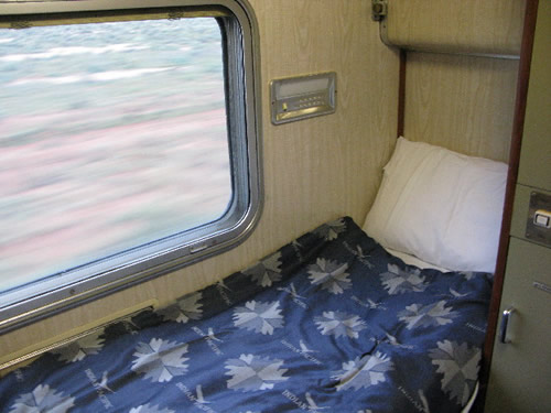Enjoy a cozy Australian train sleeper.