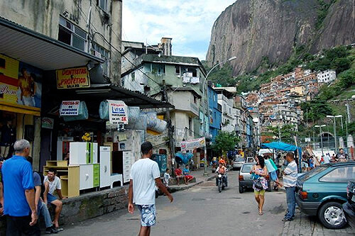 Rocinha favela in Rio de Janeiro, Brazil.