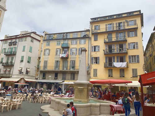 Old Nice, France, cafes and squares can be seen and enjoyed on a budget.