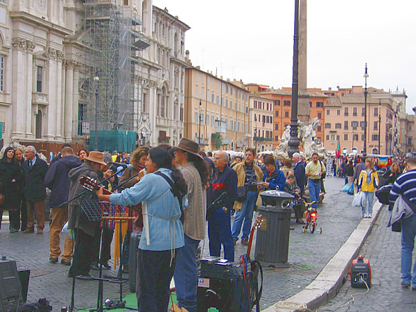 Seeing Rome on a budget: Enjoy free music performances at any hour on the Piazza Navona.