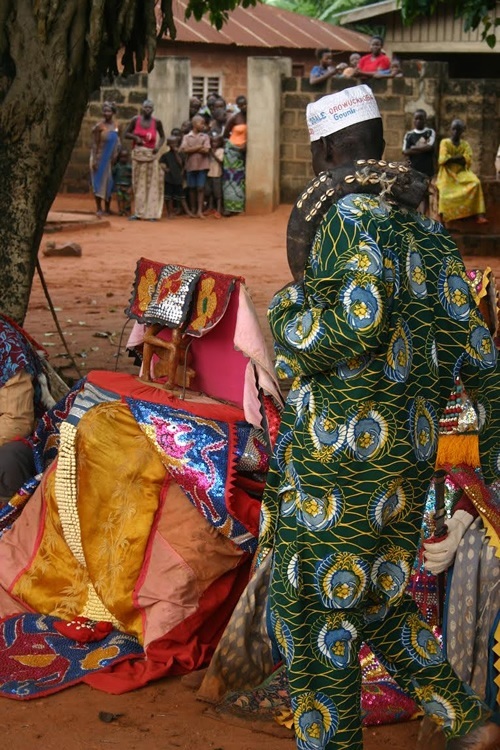 Egun dancer with Witch doctor in Burkina Faso.