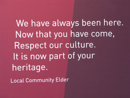 Words from a Local Community Elder about respect for your culture.