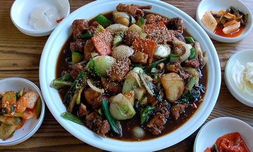 Bibimbap, a typical Korean dinner.