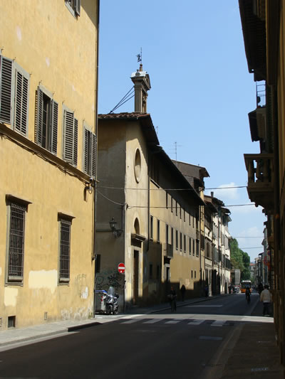 Exterior of the Capella di Santa Maria degli Angioli in Florence, Italy.