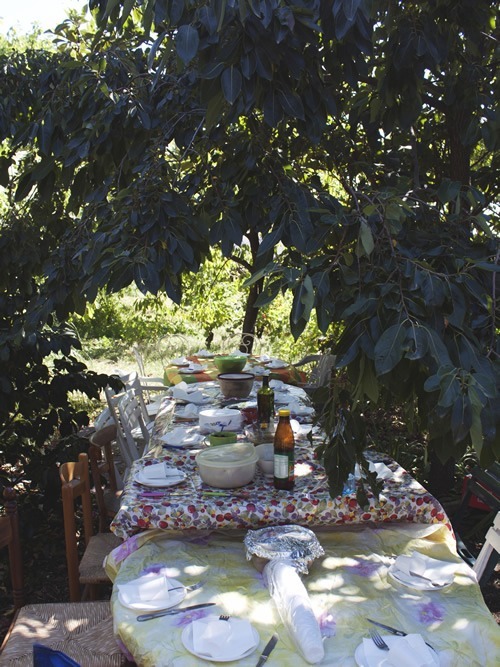 Feasting after the wine harvest in France.