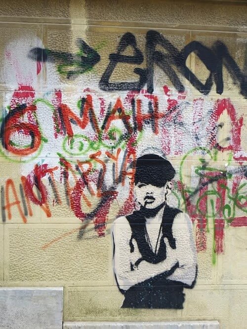 Graffiti in the Neapoli neighborhood of Athens.