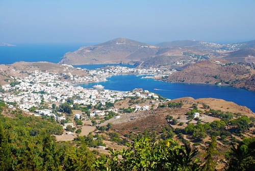 Greek island Patmos view.