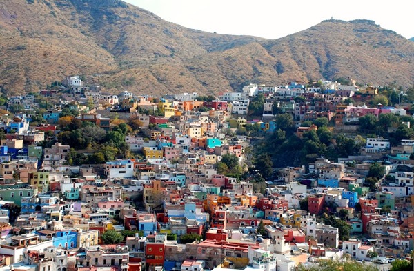 The city of Guanajuato, built on hill slopes.