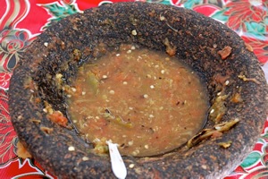 Mexican mortar and pestle, molcajete, in Guanajuato.