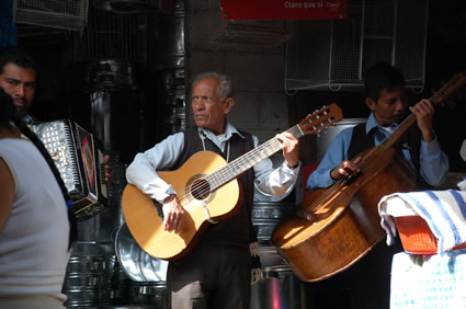 Guatemalan market musicians.
