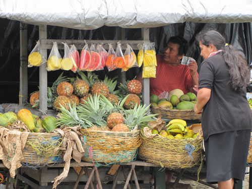 Fresh fruits at market in Guatemala.