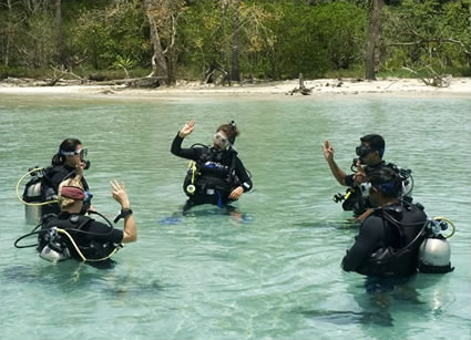 Andaman Islands beginners scuba class.