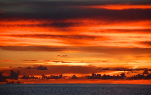 Sunset view from Matahariku boat in West Papua