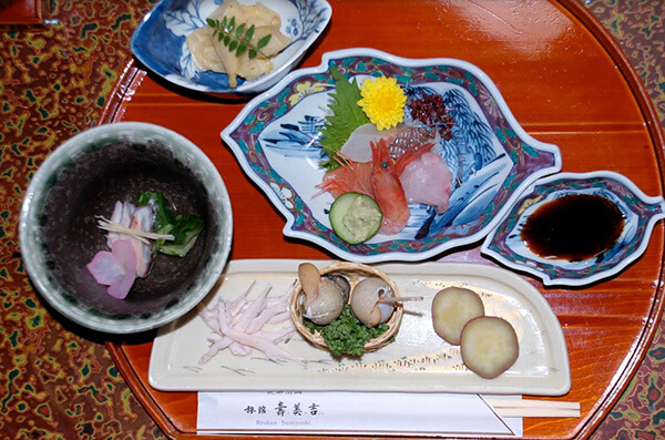 A sample food platter in Japan.
