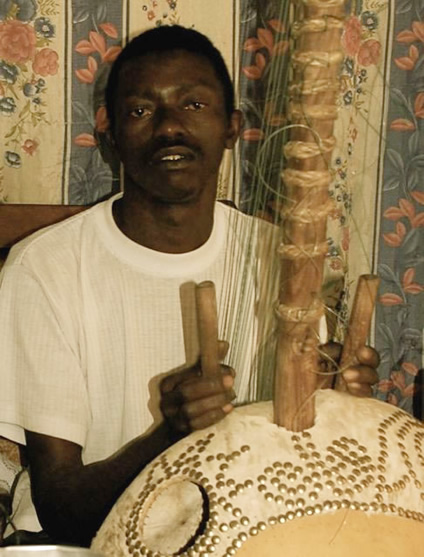 Mandi Suso with his Kora in The Gambia.