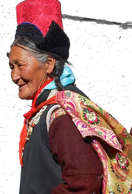 A spectator at the festival in Ladakh.
