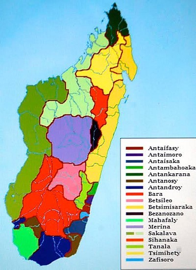 Map of tribes of Madagascar.