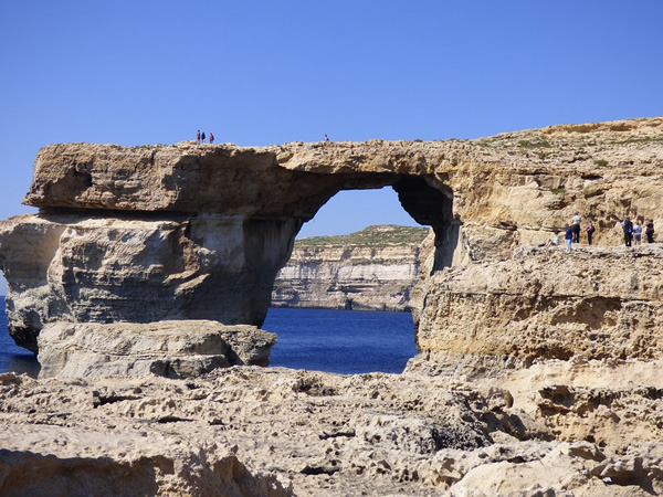 Window rock formation in Gozo.