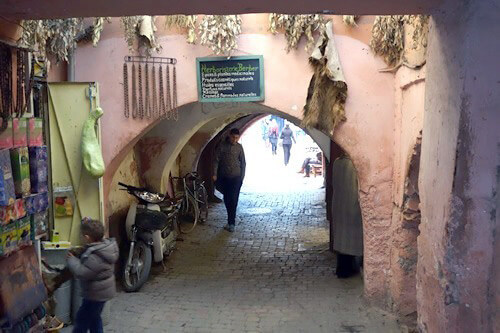 A small alley in Marrakesh, Morocco.