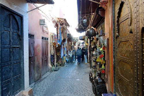 Marrakesh, Morocco street market.