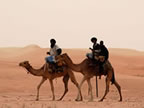 Men on camels in Mauritania.